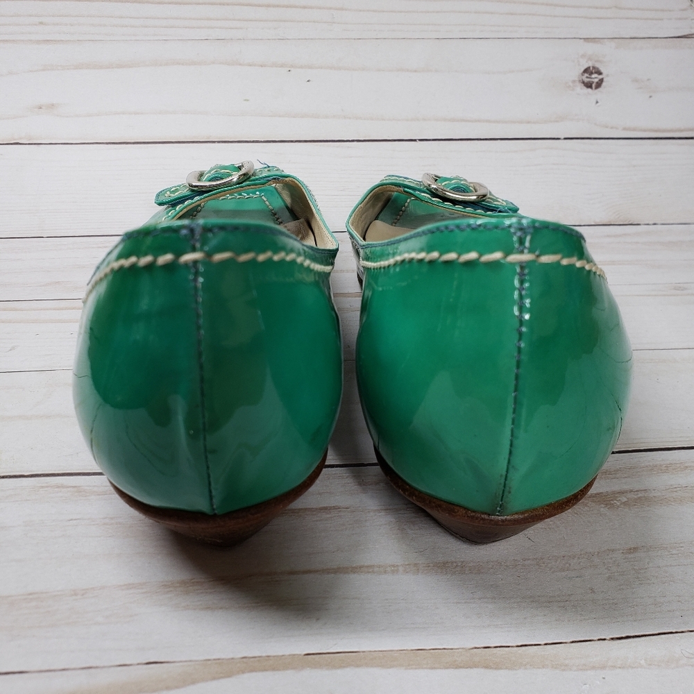 Attilio Giusti Leombruni greenish peeptoe kitten block 39 - Picture 6 of 9